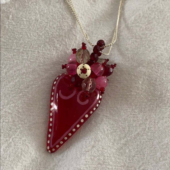 Orna Lalo Heart Long Necklace Pendant new! - Picture 2 of 5